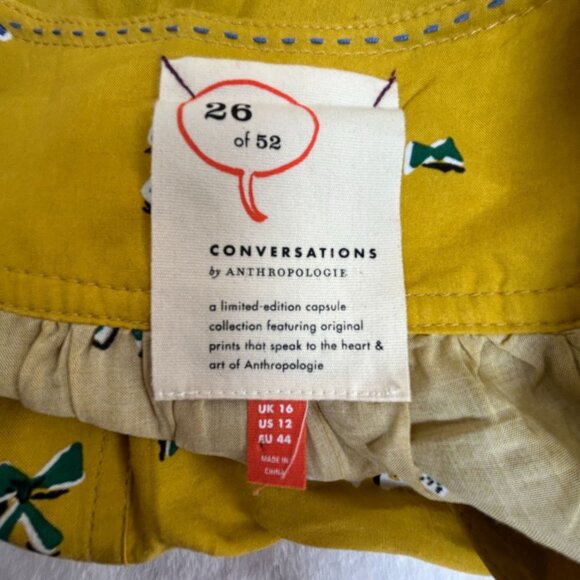26 of 52 Anthropologie Conversations Limited-Edition Yellow Bow Blouse 12 NWOT - Picture 3 of 8